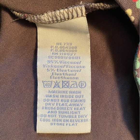 BODEN Jersey V Neck Dress in Cocoa with Bright Floral Design US 8or UK 12 - Picture 4 of 4